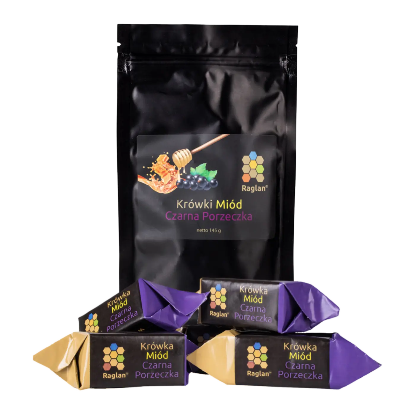 krówki miód czarna porzeczka