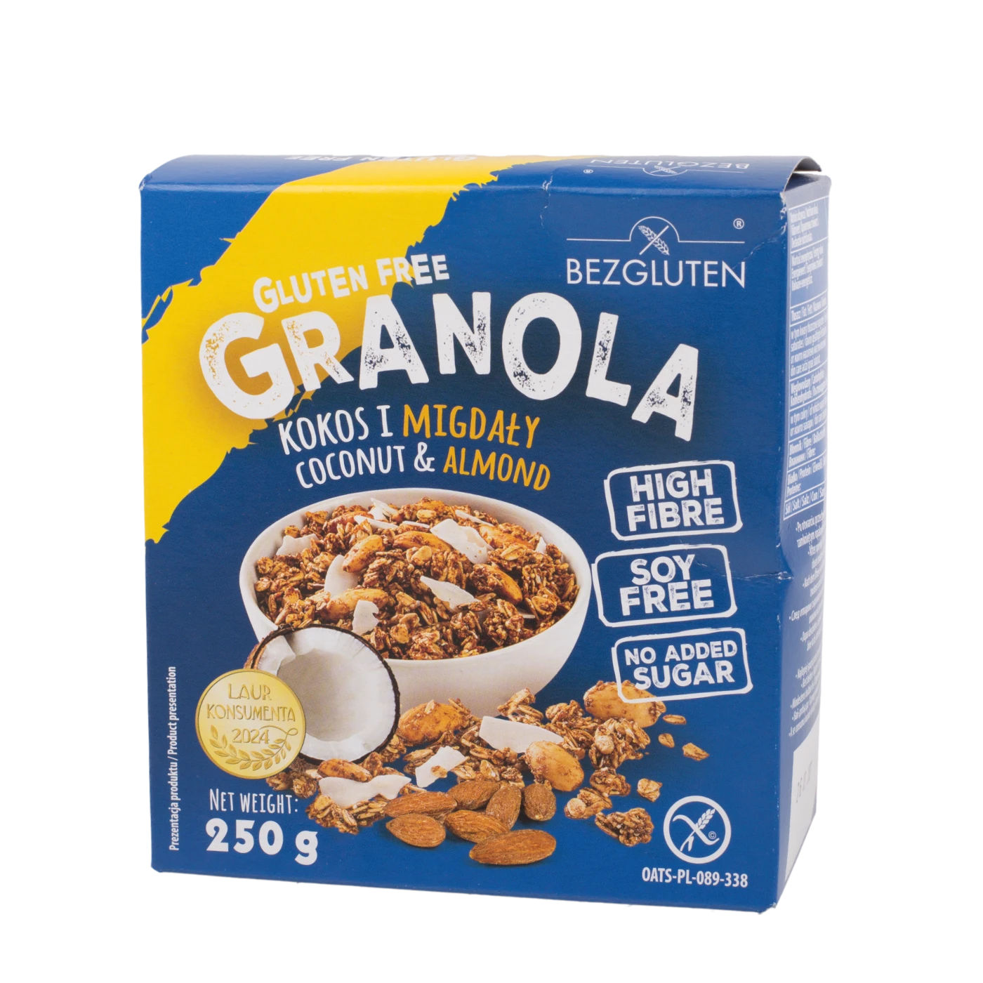 granola bezglutenowa migdał i kokos